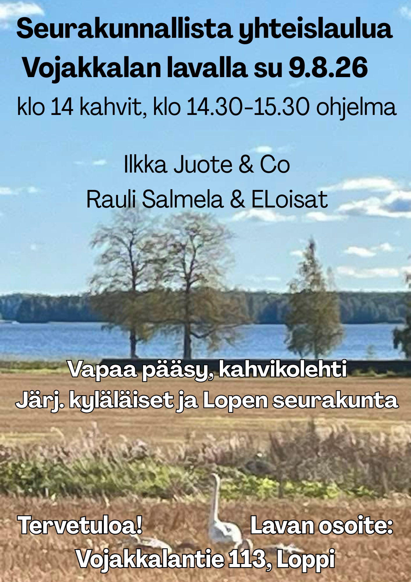 Laulutilaisuuden mainos