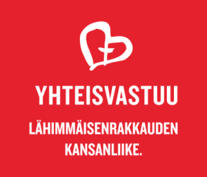 Yhteisvastuukeräyksen logo: punainen sydän, jonka sisällä on risti.