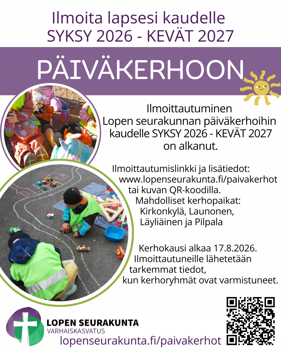 Ilmoittautuminen päiväkerhoihin